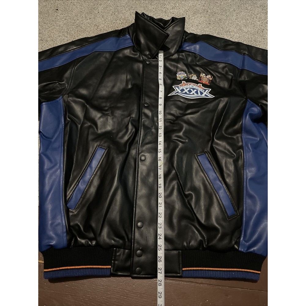 Superbowl XXXIX Faux Leather Jacksonville, Florida Jacket Large 2005 Used